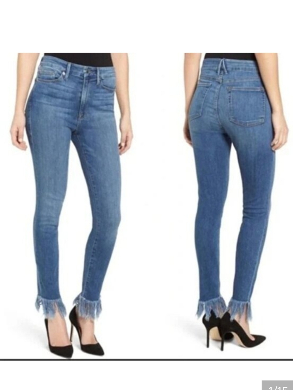 Good American Fringe Hem Jeans